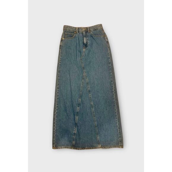 MNG Women’s Denim Maxi Skirt XS Fall Fashion Minimalist Streetwear - Picture 2 of 5